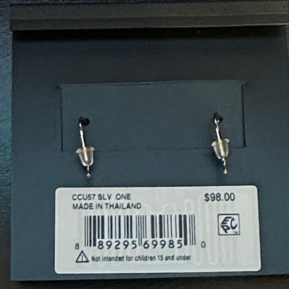 Coach Silver Heart Drop Earrings - Picture 2 of 3